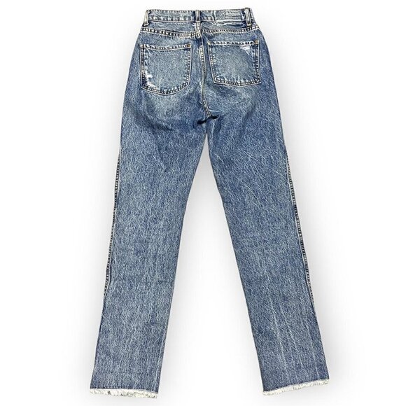 REVICE Denim USA Designer Retro Vintage Wash Ripped Raw Hem Jeans - Womens 24 - Picture 3 of 4